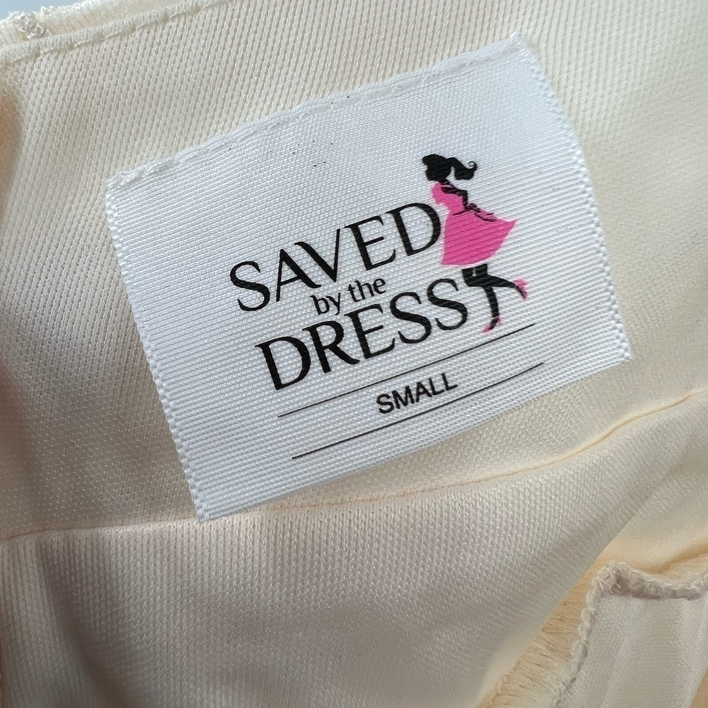 Saved By The Dress Cream Flute Maxi Dress Size Small — image 5 of 8